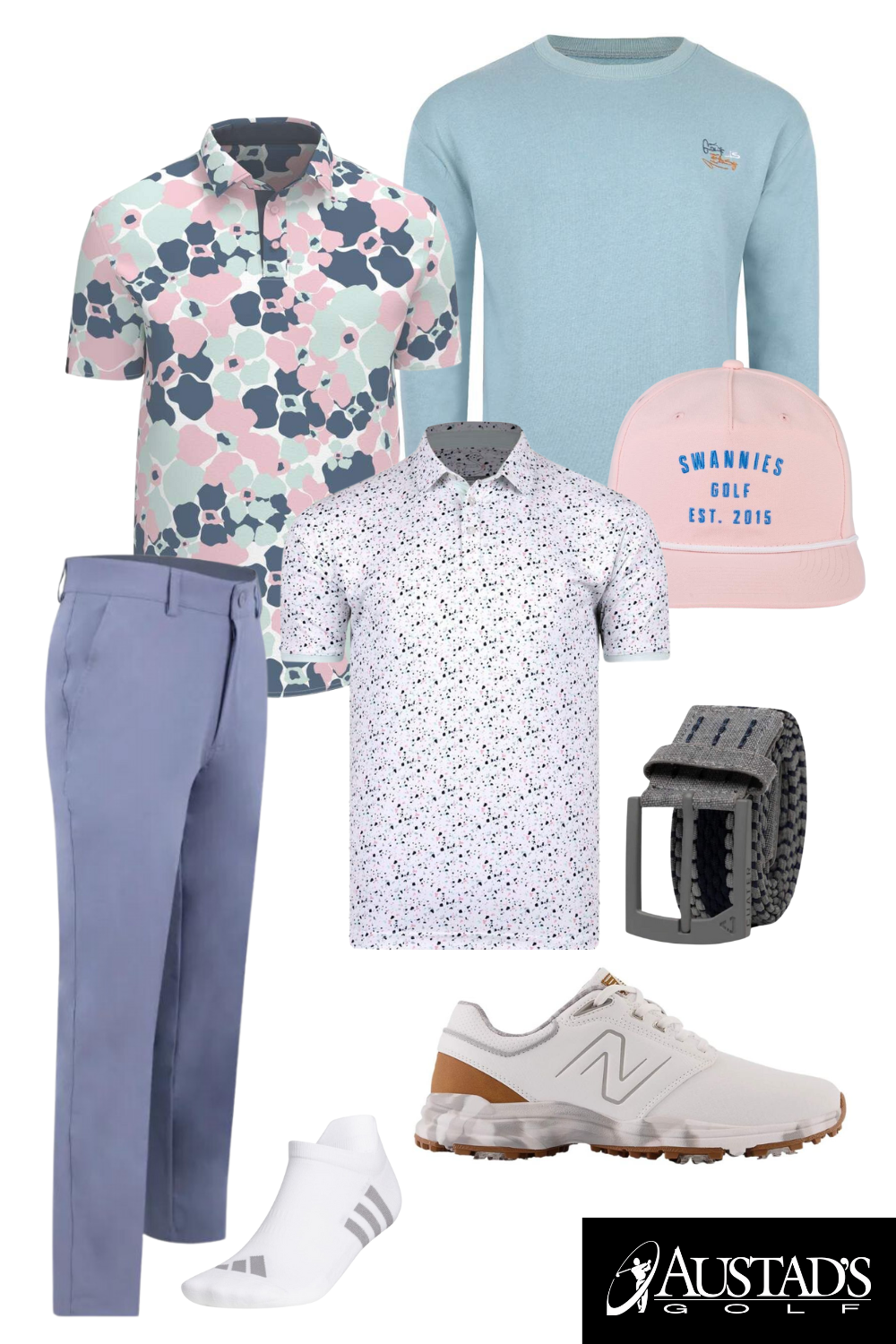 Swannies Men's Pastel Party Golf Outfit 2023