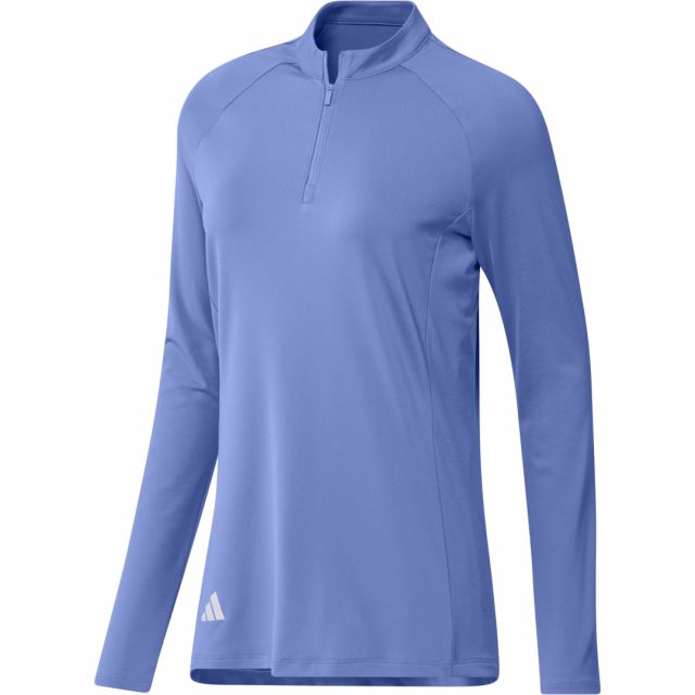 Adidas Women's 2023 Ultimate365 Solid 1/4 Zip Mock Pullover - Blue Fusion